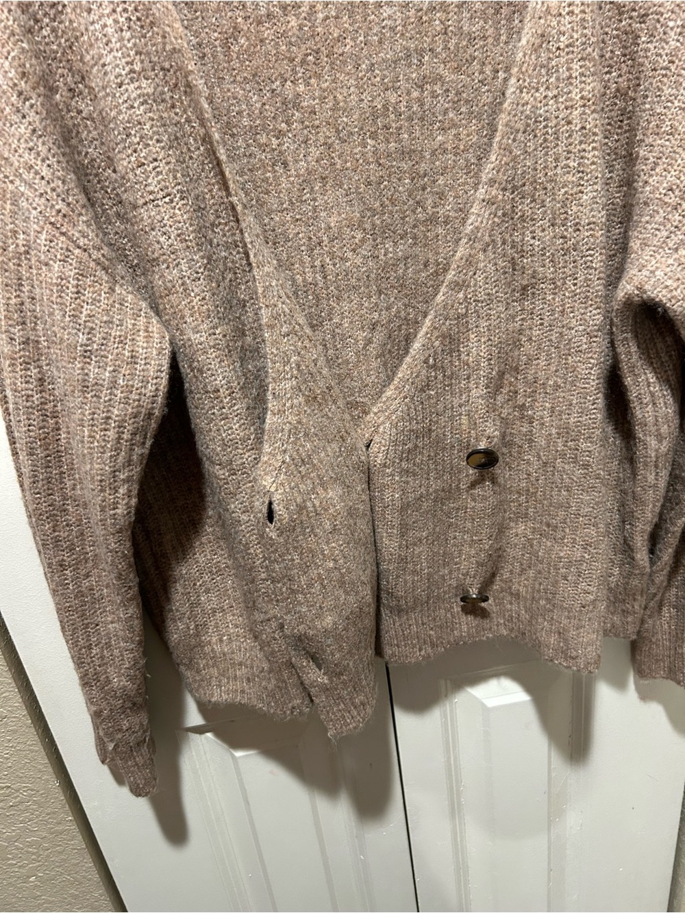 L’Agence Jamison Double-Breasted Cardigan In Tan., size XS Tall - Picture 8 of 9